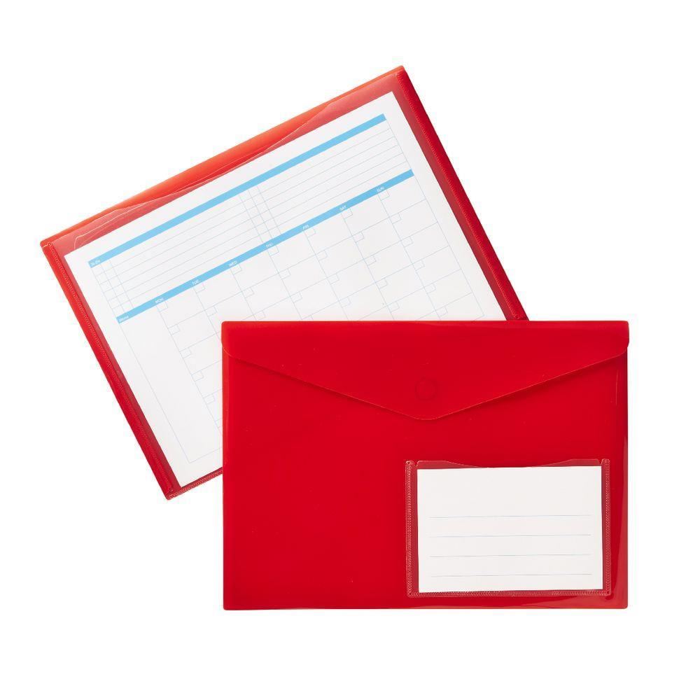 Image for DOCUMENT WALLET A4 BUTTON CLOSURE RED EACH from Coastal Office National